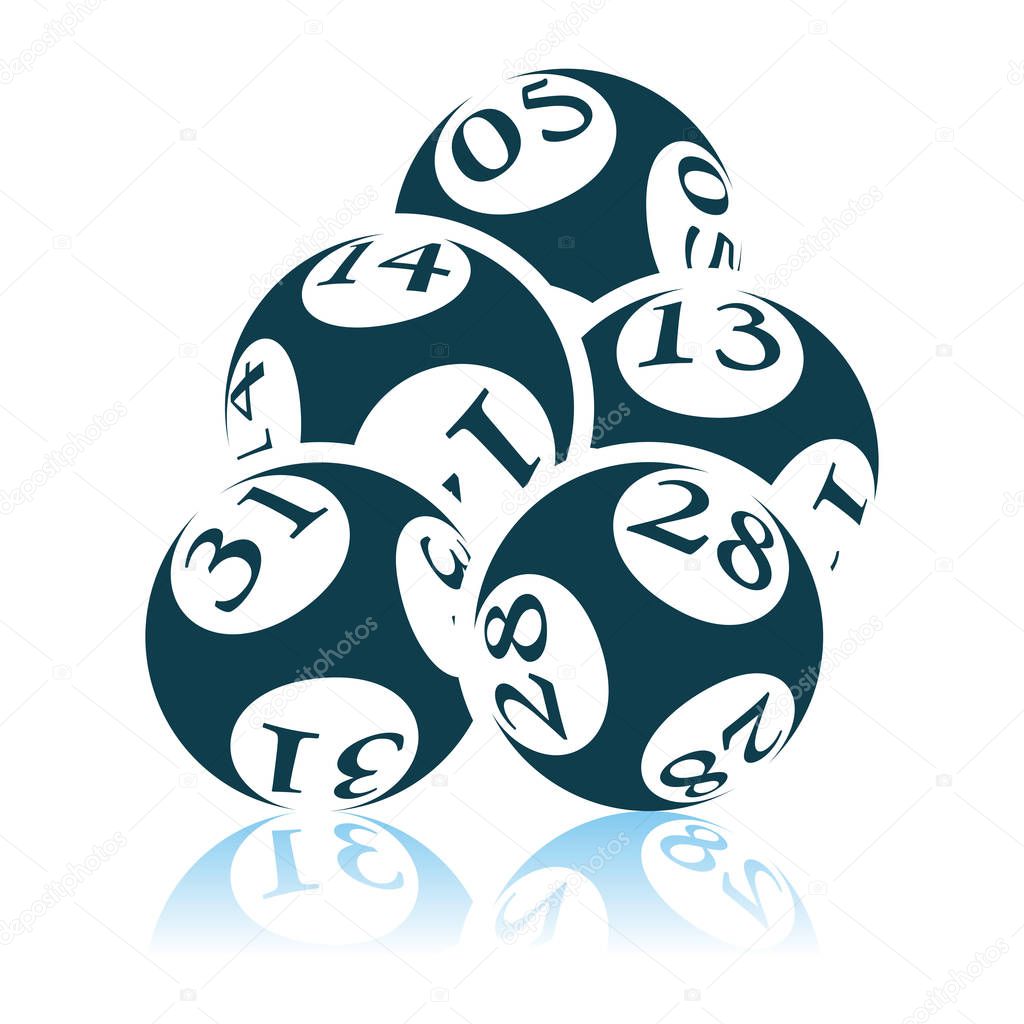 Lotto Balls Icon. Shadow Reflection Design. Vector Illustration.