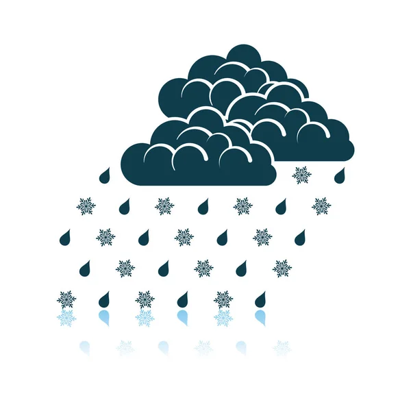 Дощ зі снігом значок — стоковий вектор