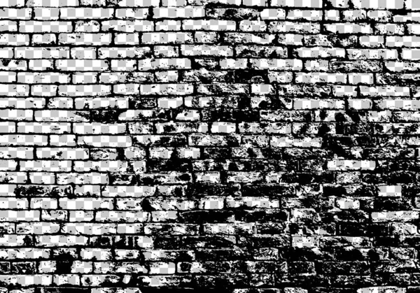 Grunge svart och vitt tegel vägg bakgrund — Stock vektor