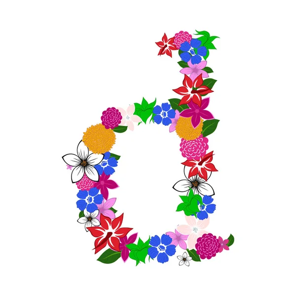 Letra del alfabeto floral — Vector de stock