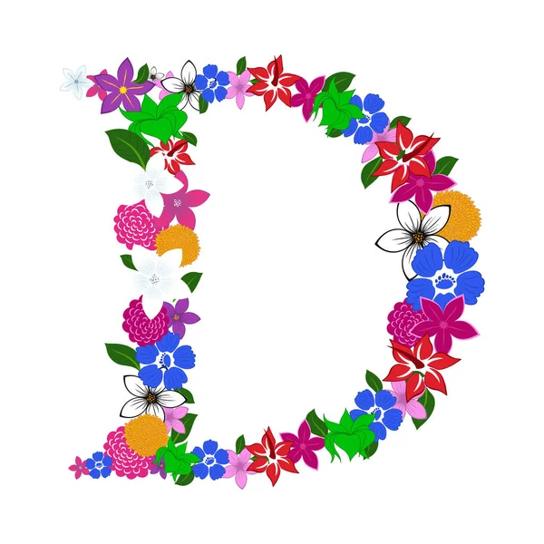 Floral alfabet letter — Stockvector