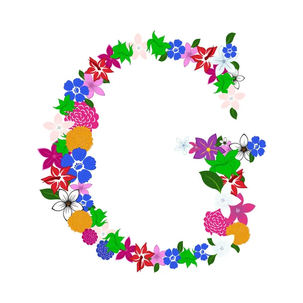 Letra alfabeto floral — Vetor de Stock
