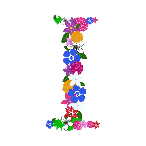 花のアルファベットの手紙 — ストックベクタ