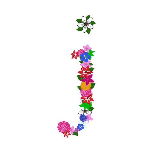Çiçek Alfabesi Harfi — Stok Vektör