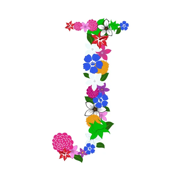 Floral Alphabet Letter — Stock Vector