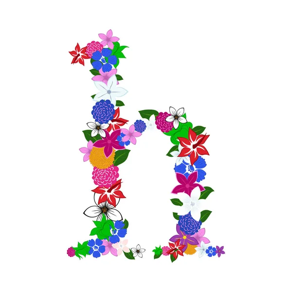 Floral Alphabet Letter — Stock Vector