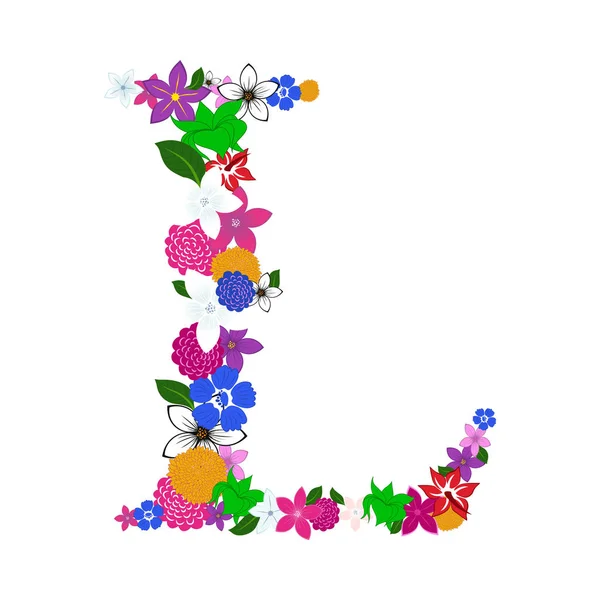 Floral αλφάβητο γράμμα — Διανυσματικό Αρχείο