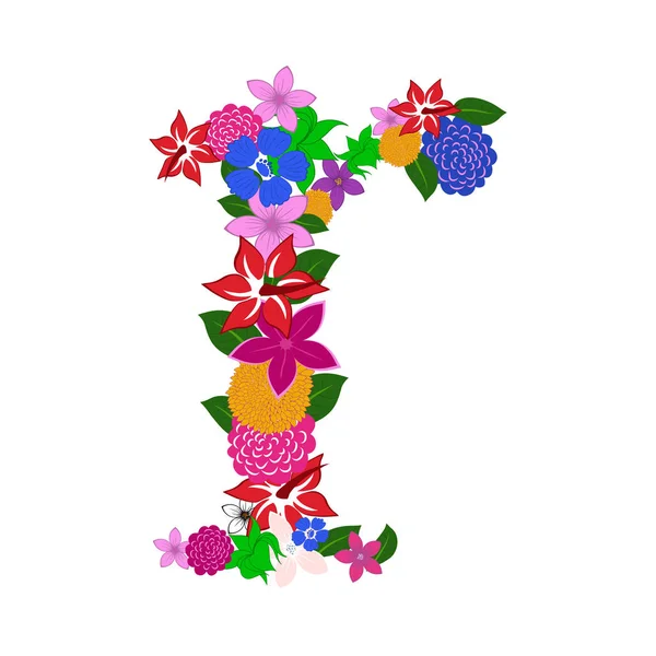 Çiçek Alfabesi Harfi — Stok Vektör