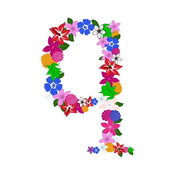 Floral alfabet letter — Stockvector