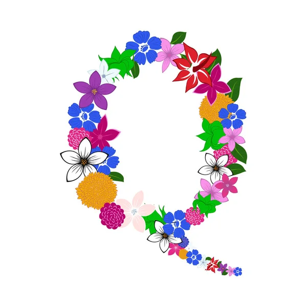 Floral alfabet letter — Stockvector