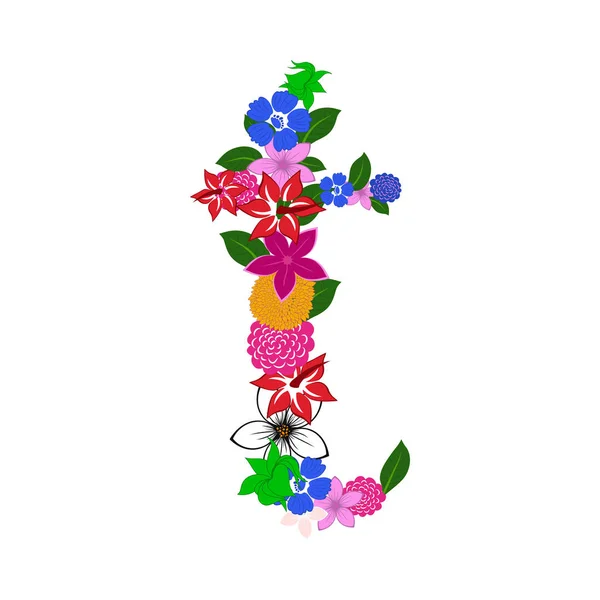 Floral alfabet letter — Stockvector