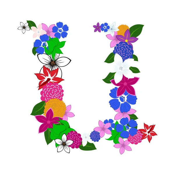 Letra del alfabeto floral — Archivo Imágenes Vectoriales