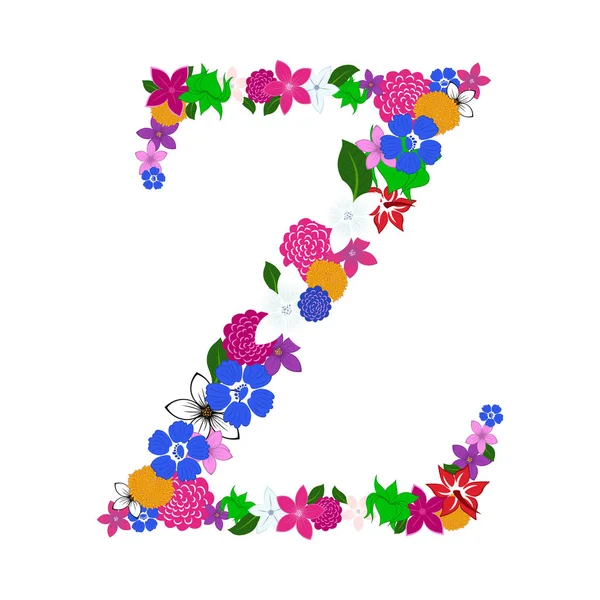 Floral Alphabet Letter — Stock Vector