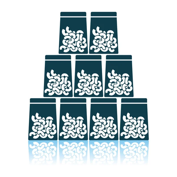 Macaroni in pakketten pictogram — Stockvector