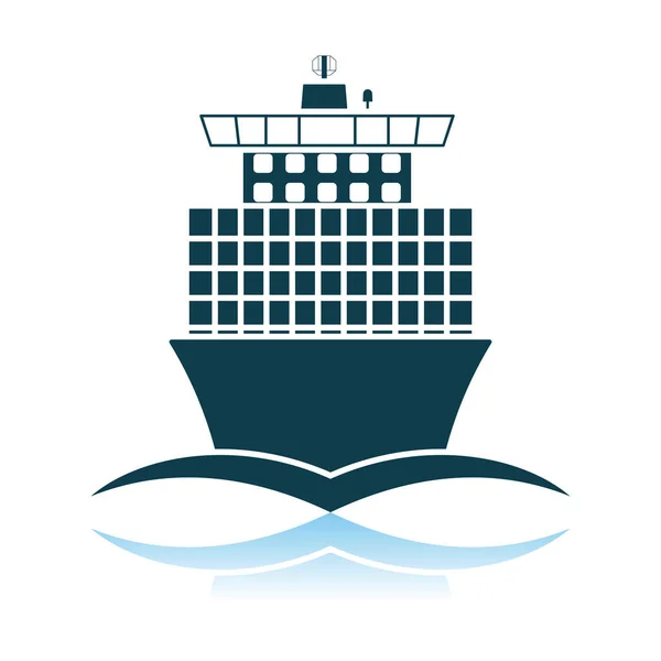 Container Ship Icon Front View — Stock Vector