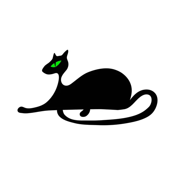 Halloween gato preto — Vetor de Stock