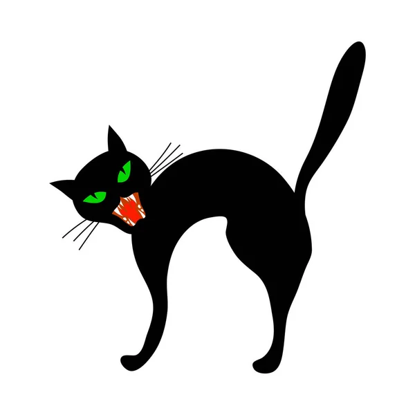 Halloween gato preto — Vetor de Stock