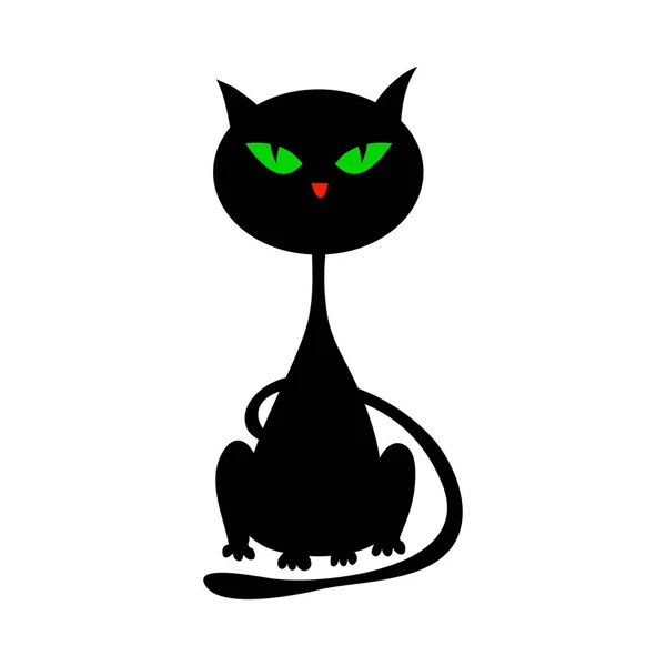 Halloween gato preto —  Vetores de Stock