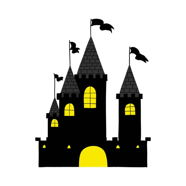 Хеллоуїн Чорний замок — стоковий вектор