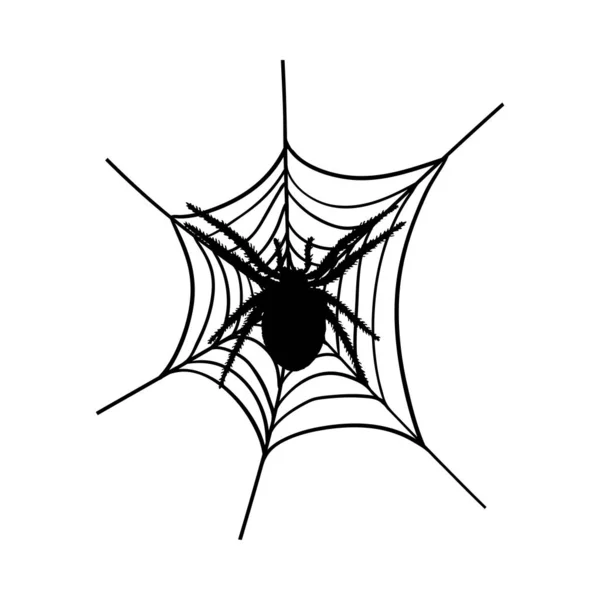 Aranha preta de Halloween — Vetor de Stock