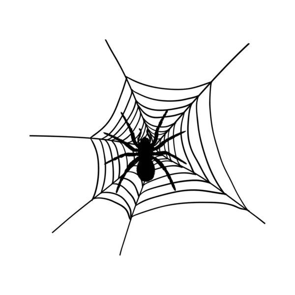Halloween araña negra — Archivo Imágenes Vectoriales