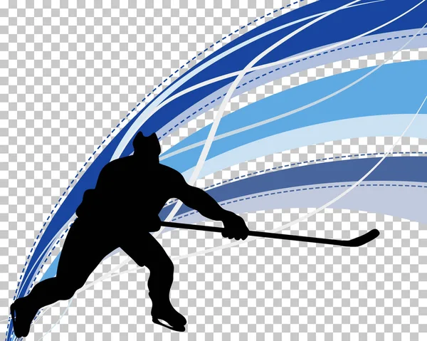 Silhouette giocatore di hockey — Vettoriale Stock