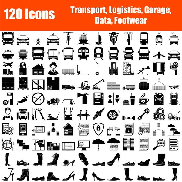 Set de 120 iconos — Archivo Imágenes Vectoriales