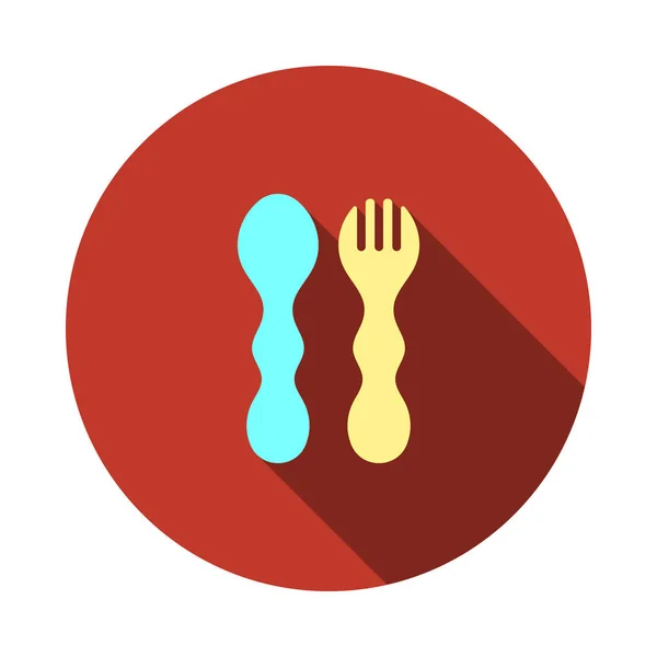 Baby Spoon And Fork Icon — Stock Vector