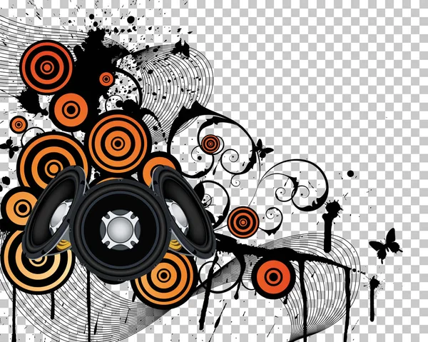 Muzikale grunge achtergrond — Stockvector