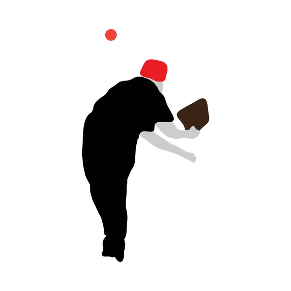 Silhouette de baseball — Image vectorielle