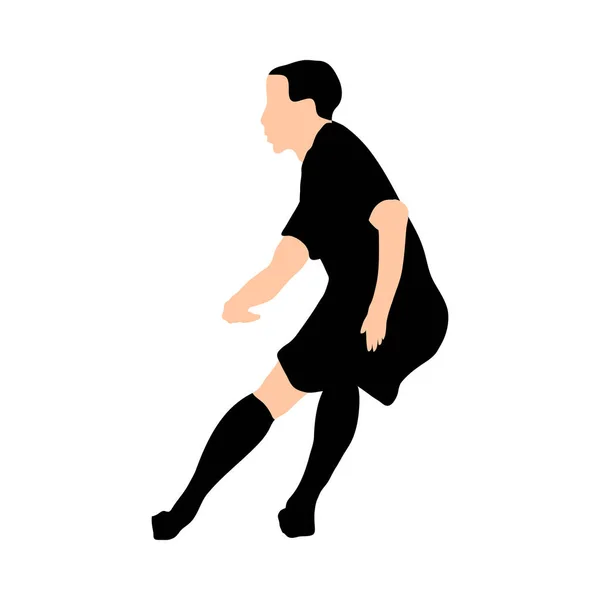 Silueta de fútbol — Vector de stock