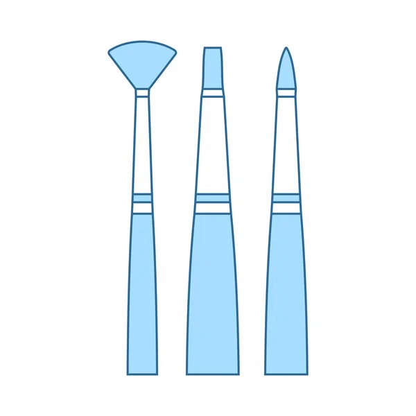 Verf penselen pictogram instellen — Stockvector