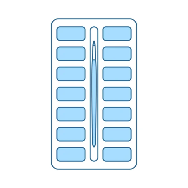 水彩颜料盒图标 — 图库矢量图片