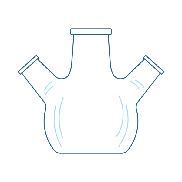 Icono de química frasco inferior redondo — Vector de stock