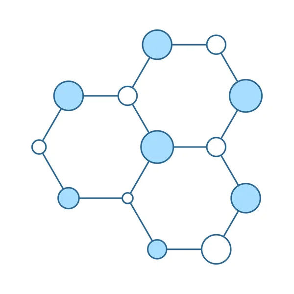 Ícone da conexão Hexa da química — Vetor de Stock