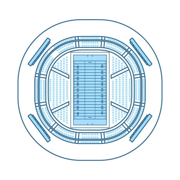 American football stadium bird-eye view icon — Vettoriale Stock