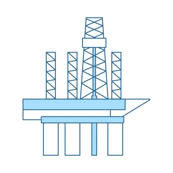 Olie zee platform pictogram — Stockvector