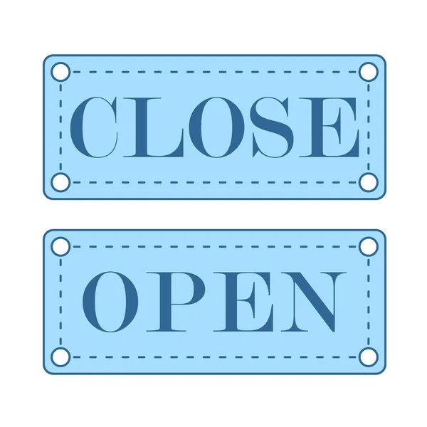 Porta da loja ícone aberto e fechado — Vetor de Stock