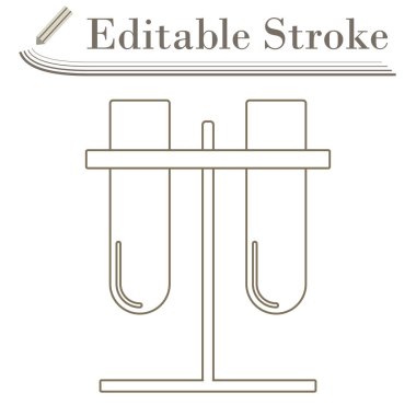 Simge stand bağlı laboratuvar şişeler