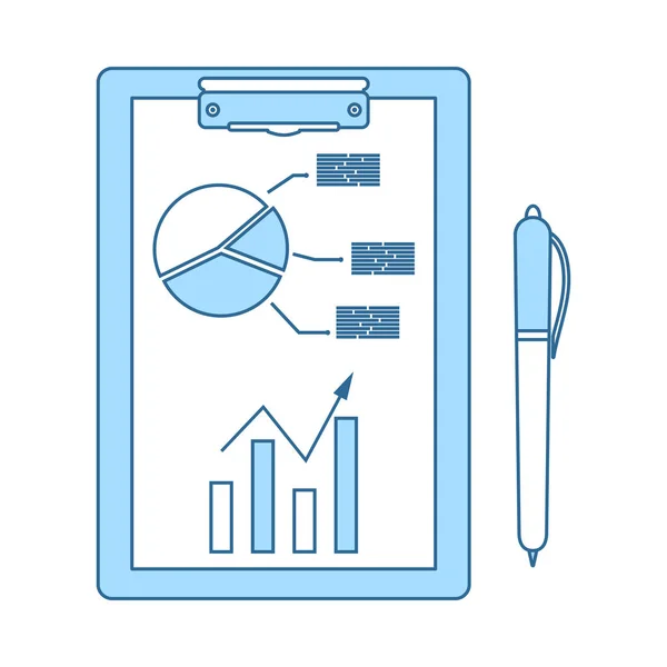 Skriva tablett med analytics diagram ikon — Stock vektor