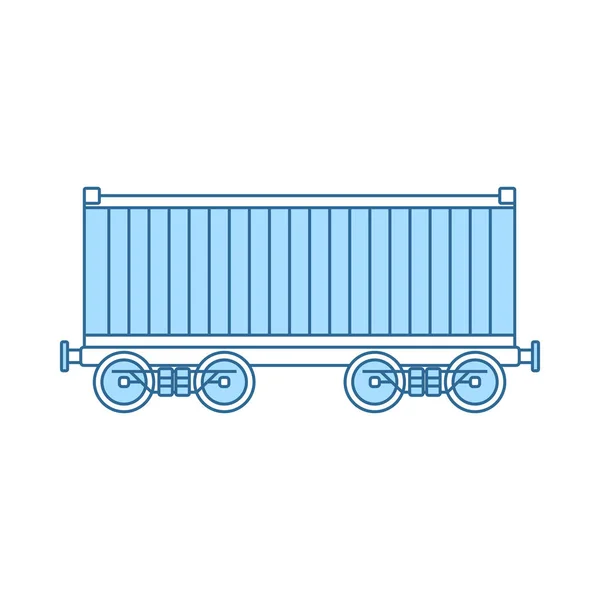 Ikon kontainer kargo kereta api - Stok Vektor