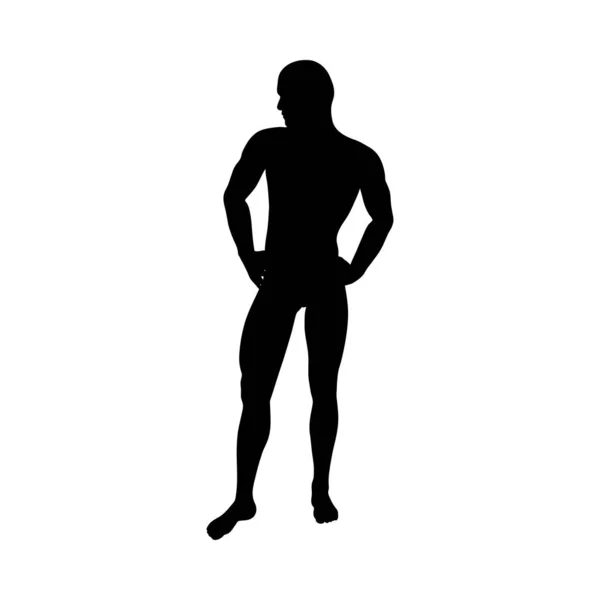 Silhouette de pose debout homme — Image vectorielle