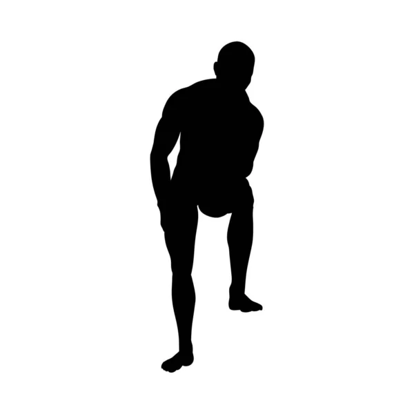 Sitting Pose Man Silhouette — Stock Vector