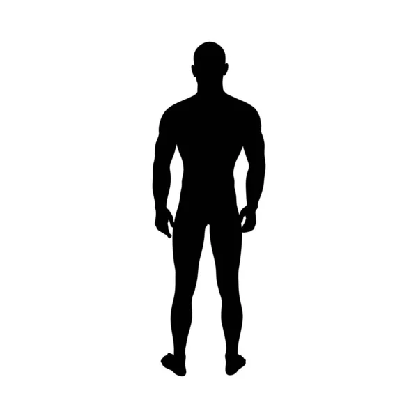 Staande pose man silhouet — Stockvector