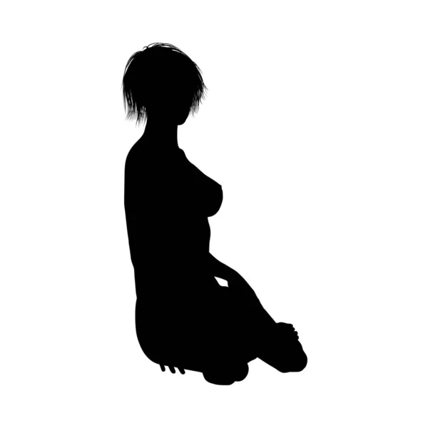 Desnudo sexy niñas silueta — Archivo Imágenes Vectoriales