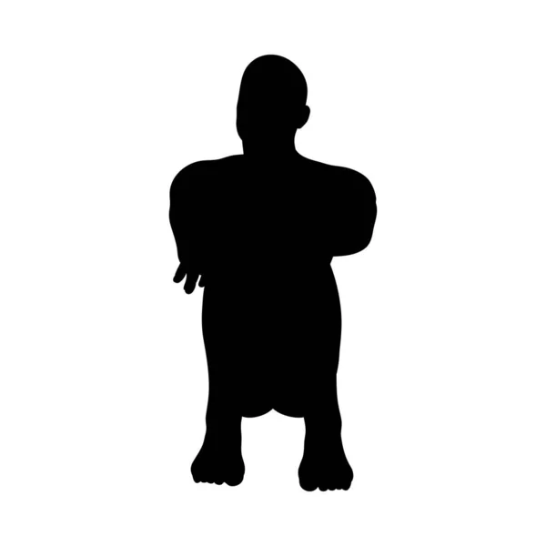 Pose assise Silhouette homme — Image vectorielle