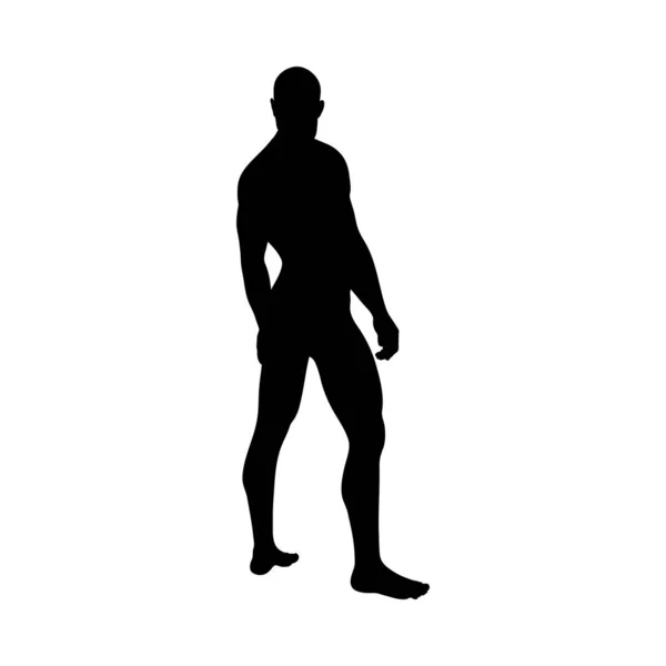 Posa in piedi uomo silhouette — Vettoriale Stock
