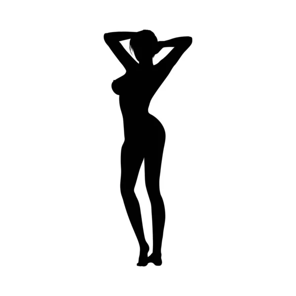 裸のセクシーな女の子のシルエット — ストックベクタ