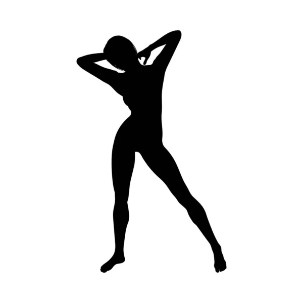 Naakte sexy meisjes silhouet — Stockvector