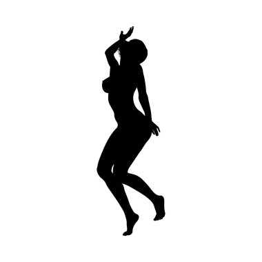 Çıplak seksi kız siluet